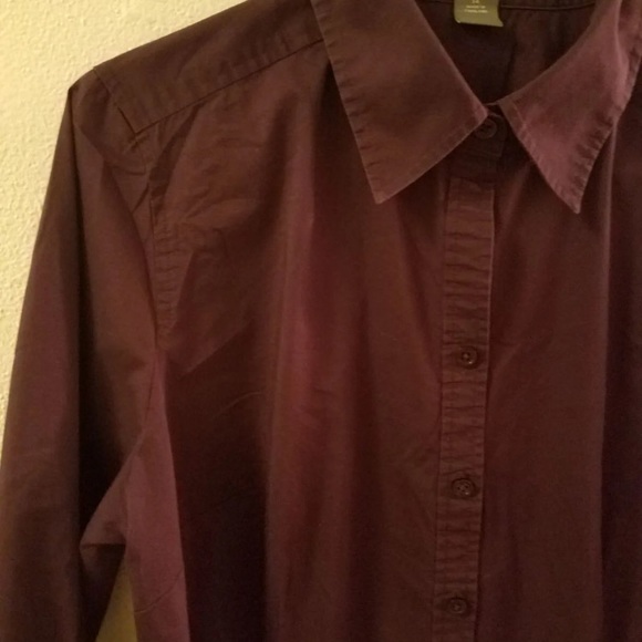 Ann Taylor Dark Purple Button Down sz 14 EUC - Picture 3 of 5